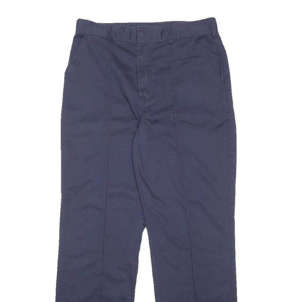 DICKIES Mens Cotton Blend Navy Regular Straight Trousers W34 L31 Workwear