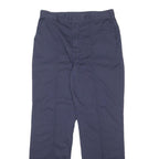 DICKIES Mens Cotton Blend Navy Regular Straight Trousers W34 L31 Workwear