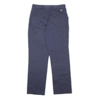 DICKIES Mens Cotton Blend Navy Regular Straight Trousers W34 L31 Workwear