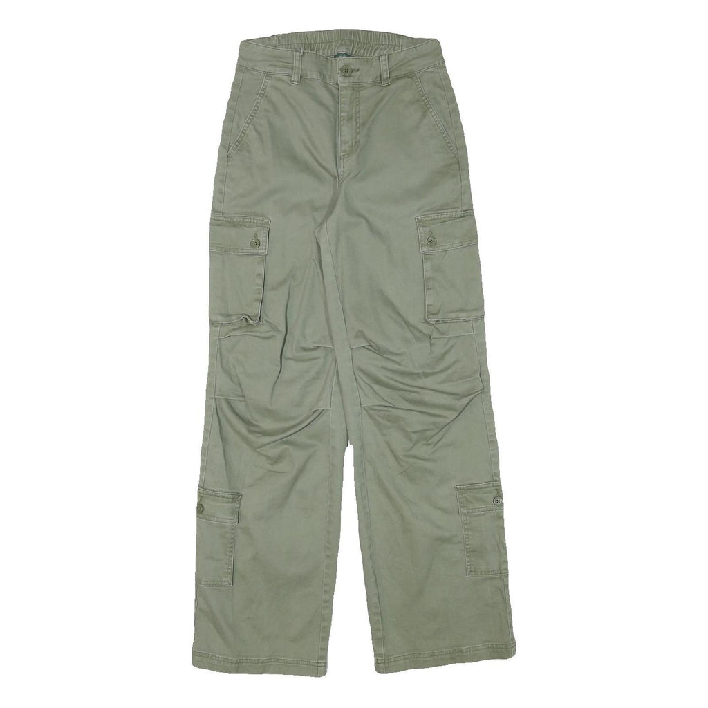 WILD FABLE Womens Cotton Blend Beige Relaxed Wide-Leg Cargo Trousers W26 L30