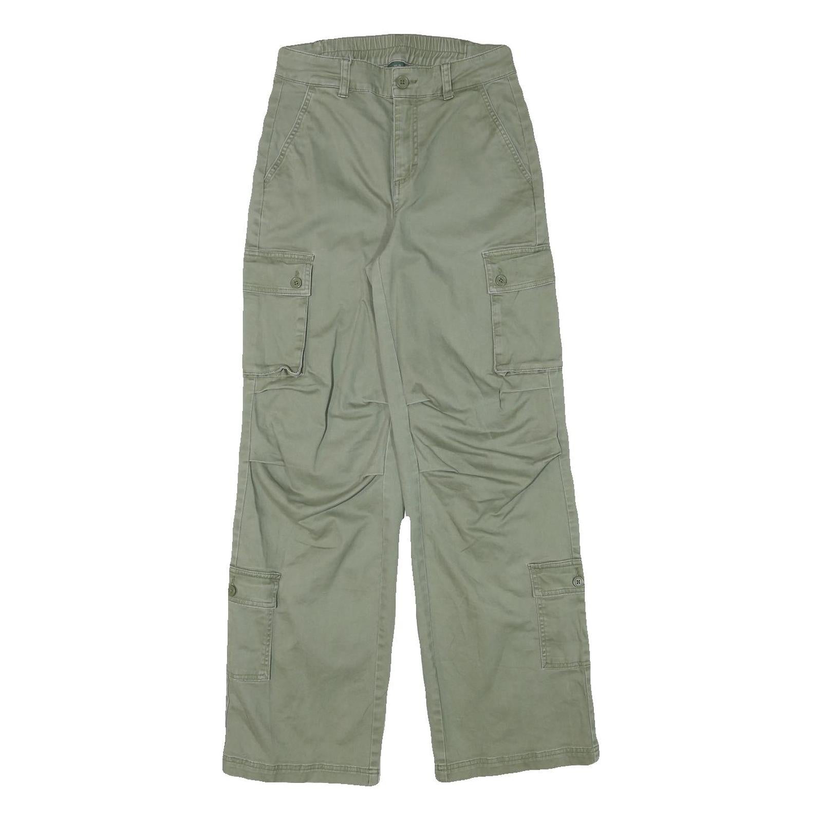 WILD FABLE Womens Cotton Blend Beige Relaxed Wide-Leg Cargo Trousers W26 L30