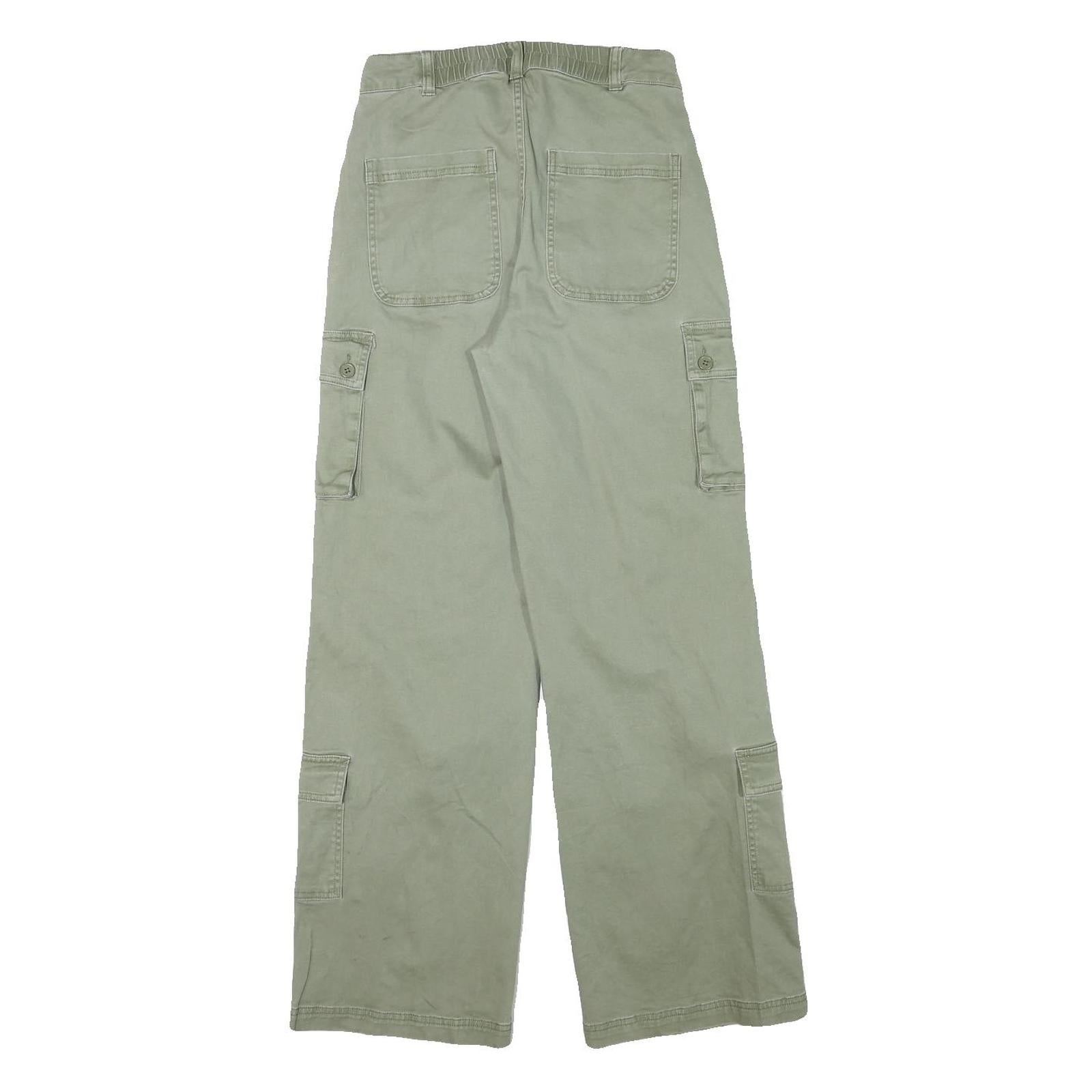 WILD FABLE Womens Cotton Blend Beige Relaxed Wide-Leg Cargo Trousers W26 L30