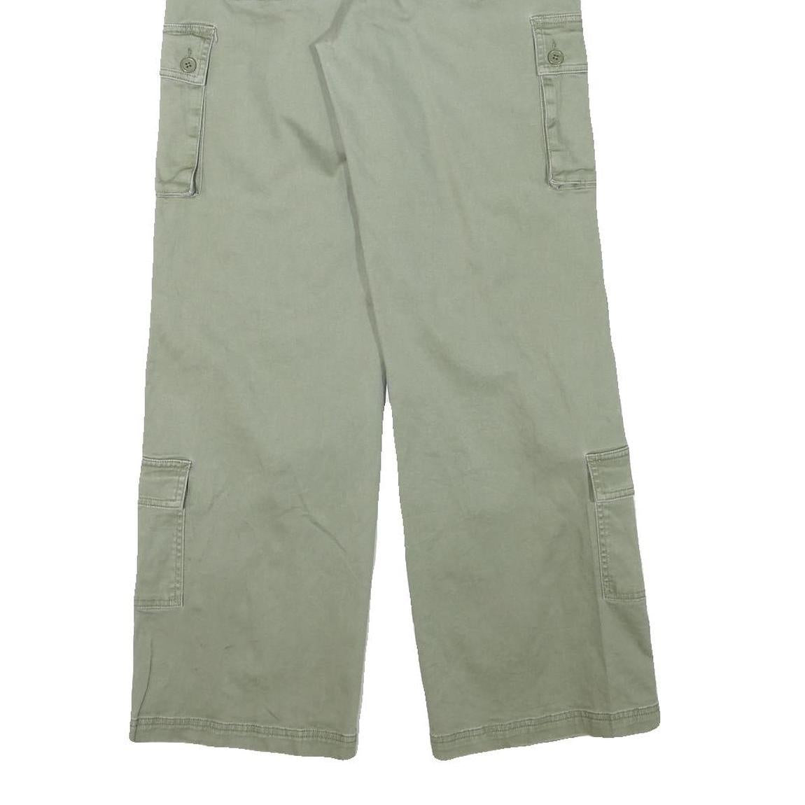 WILD FABLE Womens Cotton Blend Beige Relaxed Wide-Leg Cargo Trousers W26 L30