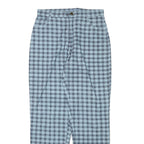 GREENVILLAGE Womens Cotton Blend Blue Plaid Relaxed Straight Trousers W30 L30
