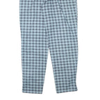 GREENVILLAGE Womens Cotton Blend Blue Plaid Relaxed Straight Trousers W30 L30