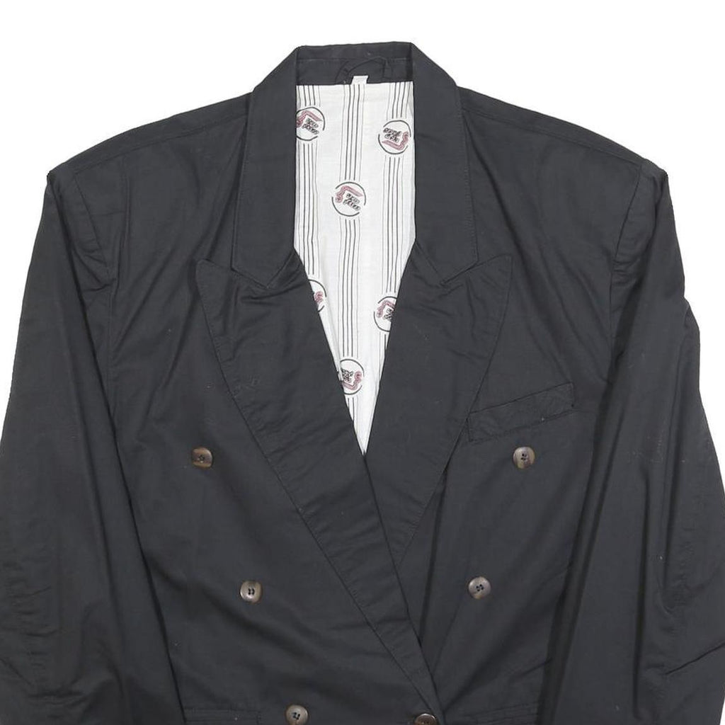 NEW FACES Womens Black Button Cotton Classic Jacket M Plain Button Closure