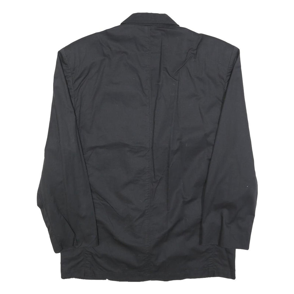 NEW FACES Womens Black Button Cotton Classic Jacket M Plain Button Closure