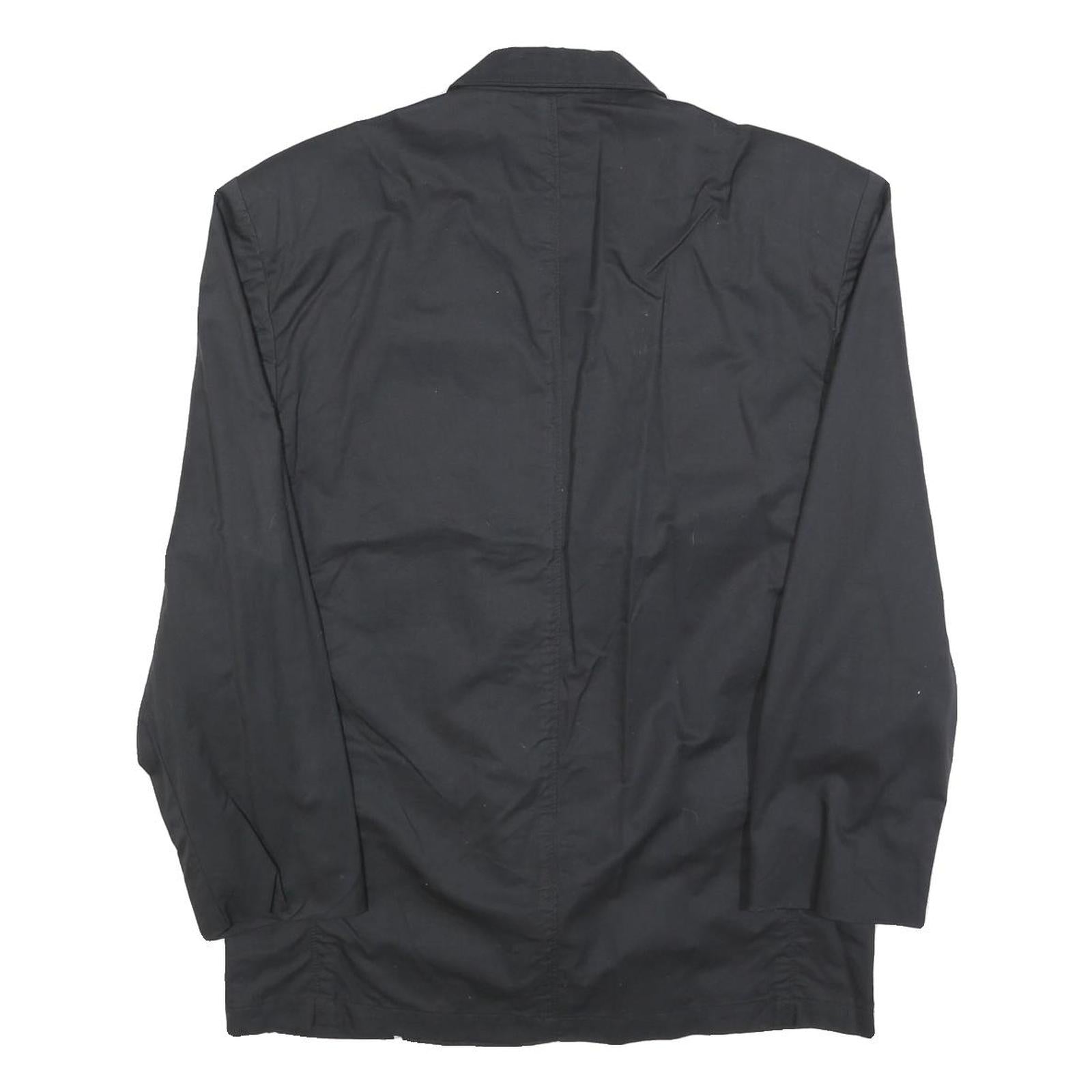 NEW FACES Womens Black Button Cotton Classic Jacket M Plain Button Closure