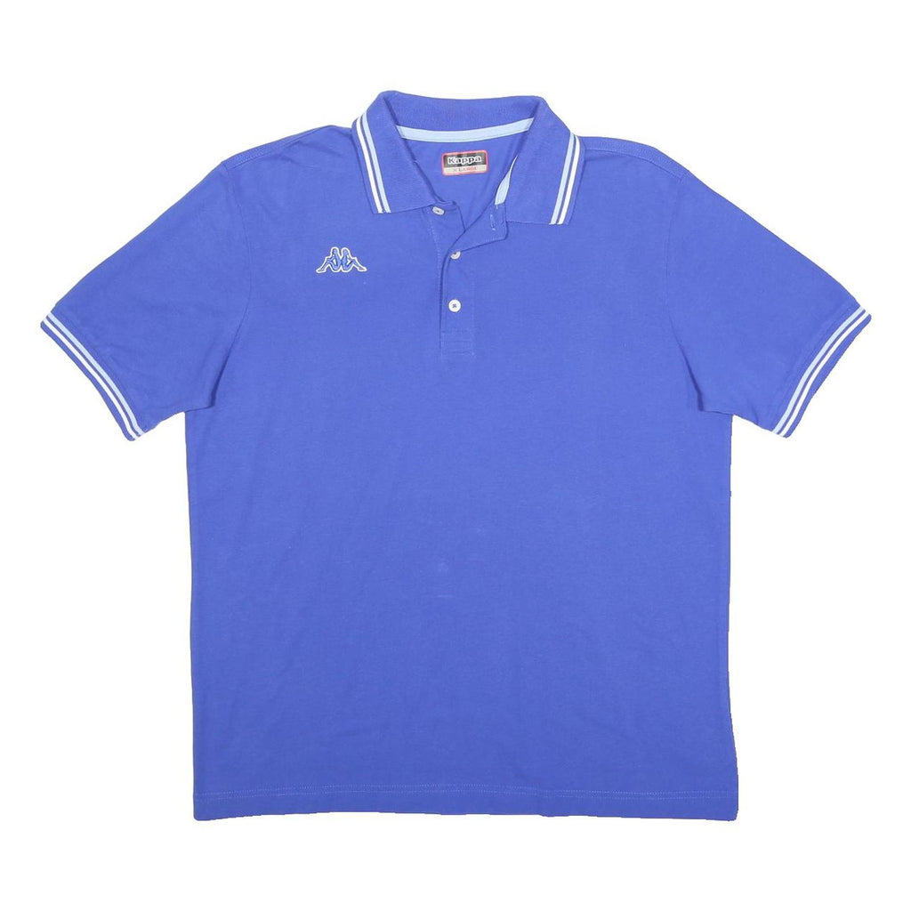 KAPPA Mens Blue Polo Shirt XL Logo Embroidered Short Sleeve Cotton Casual