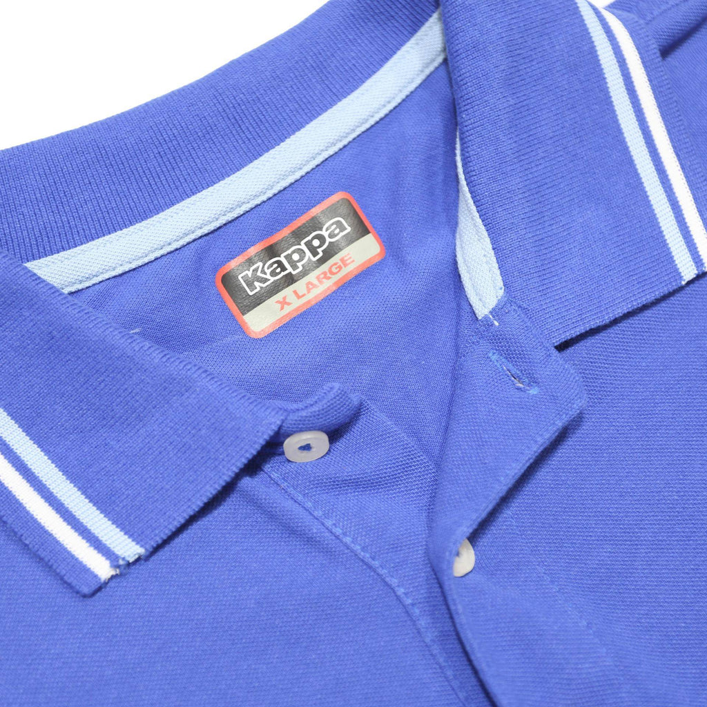 KAPPA Mens Blue Polo Shirt XL Logo Embroidered Short Sleeve Cotton Casual