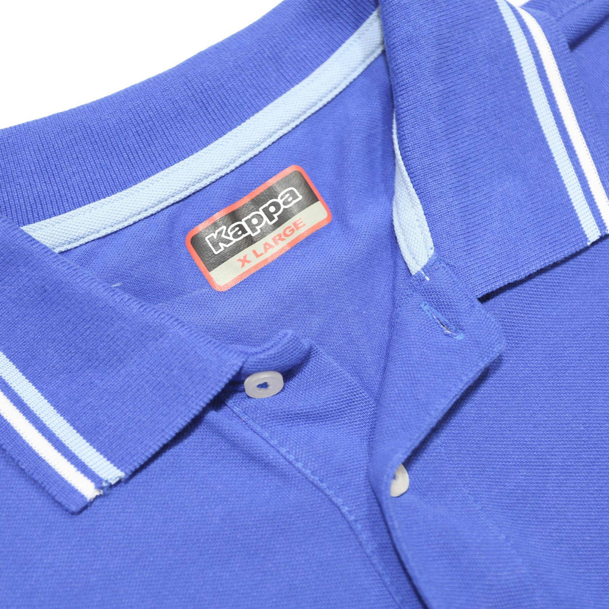 KAPPA Mens Blue Polo Shirt XL Logo Embroidered Short Sleeve Cotton Casual