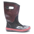 BOGS Girls Ankle Boots Black & Burgundy Polyester Blend UK 4 Waterproof Handle