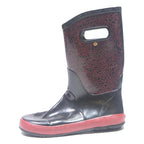 BOGS Girls Ankle Boots Black & Burgundy Polyester Blend UK 4 Waterproof Handle