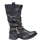 RIEKER High Boots Black Leather Womens UK 4