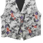 ANNE KRAMER Mens Black & White Abstract Print Button Jacket XS Polyester Blend