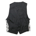 ANNE KRAMER Mens Black & White Abstract Print Button Jacket XS Polyester Blend