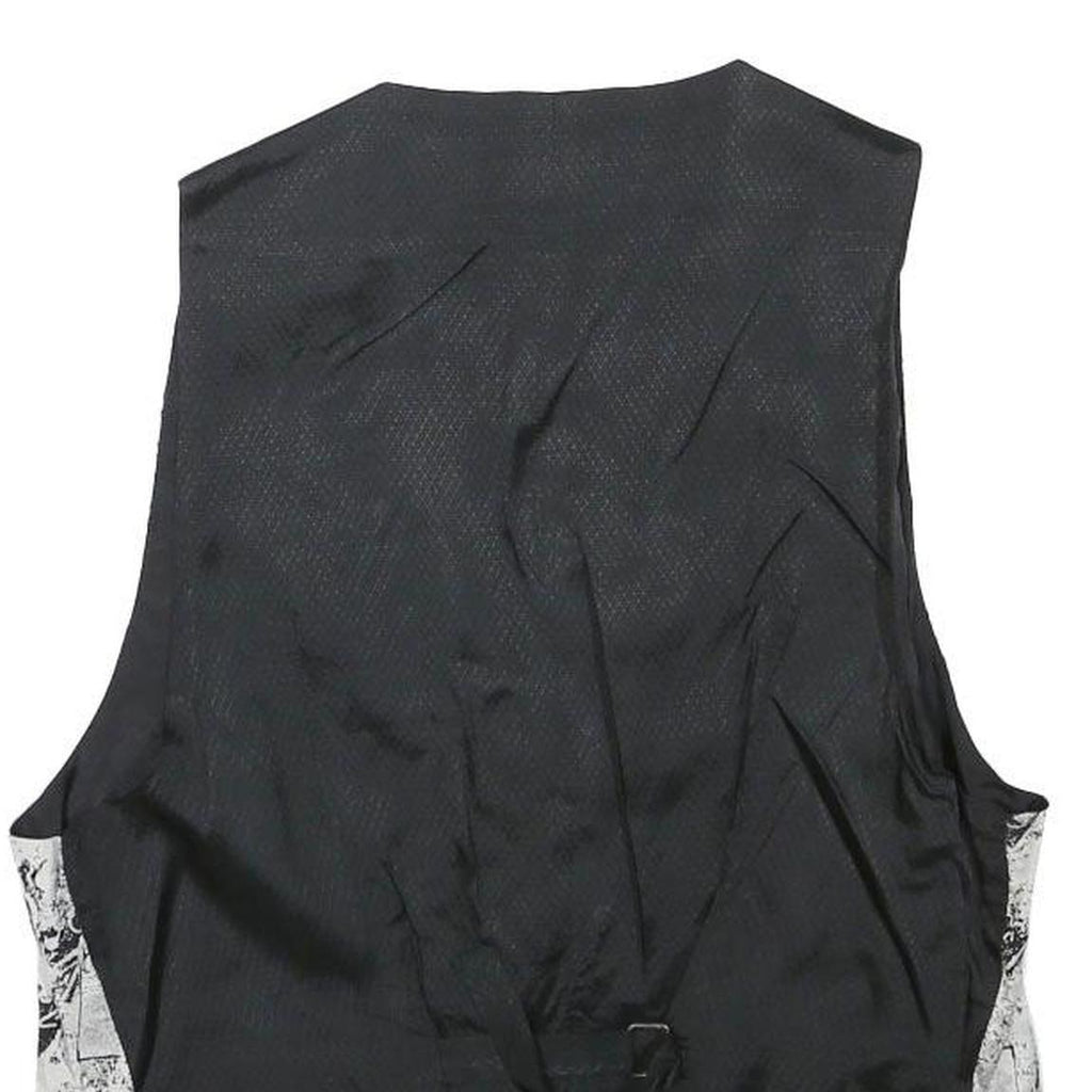 ANNE KRAMER Mens Black & White Abstract Print Button Jacket XS Polyester Blend