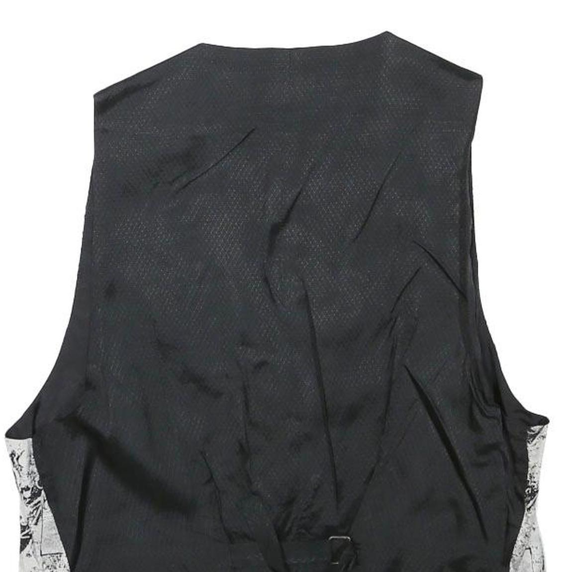 ANNE KRAMER Mens Black & White Abstract Print Button Jacket XS Polyester Blend