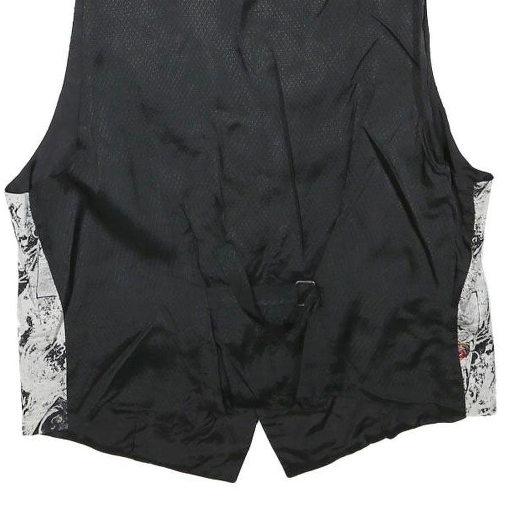 ANNE KRAMER Mens Black & White Abstract Print Button Jacket XS Polyester Blend