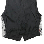 ANNE KRAMER Mens Black & White Abstract Print Button Jacket XS Polyester Blend