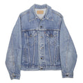 LEVI'S Mens Blue Denim Jacket M Cotton Plain Button Closure Classic Fit Casual