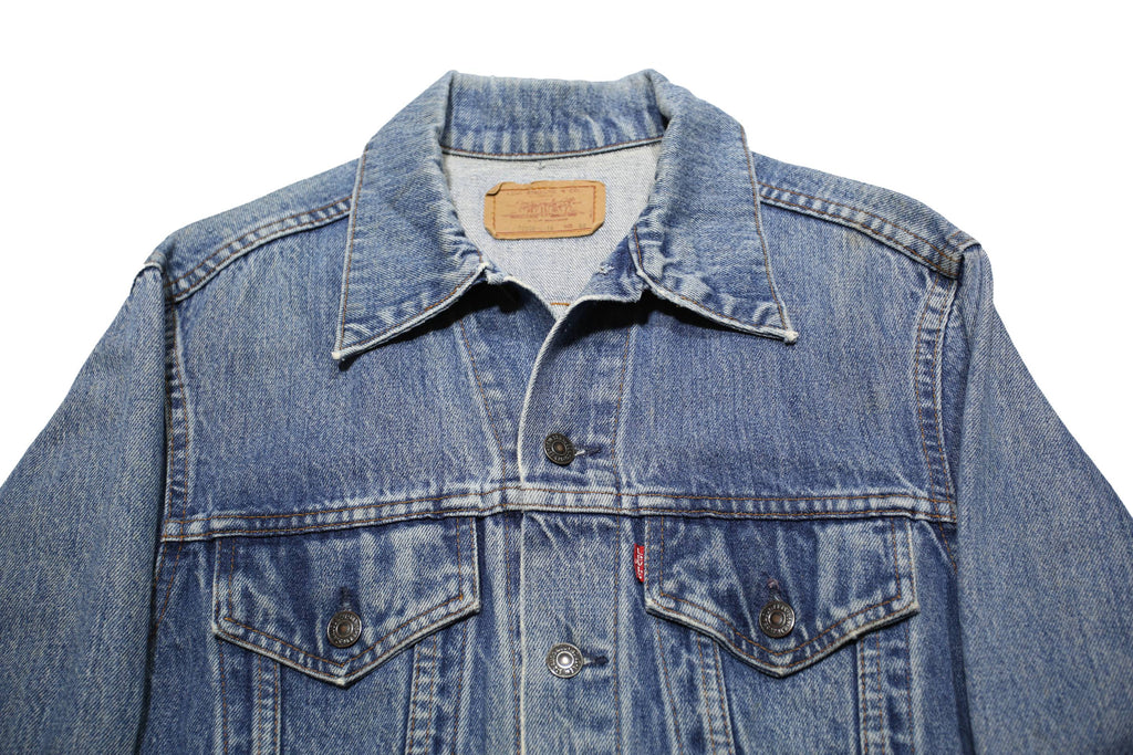 LEVI'S Mens Blue Denim Jacket M Cotton Plain Button Closure Classic Fit Casual