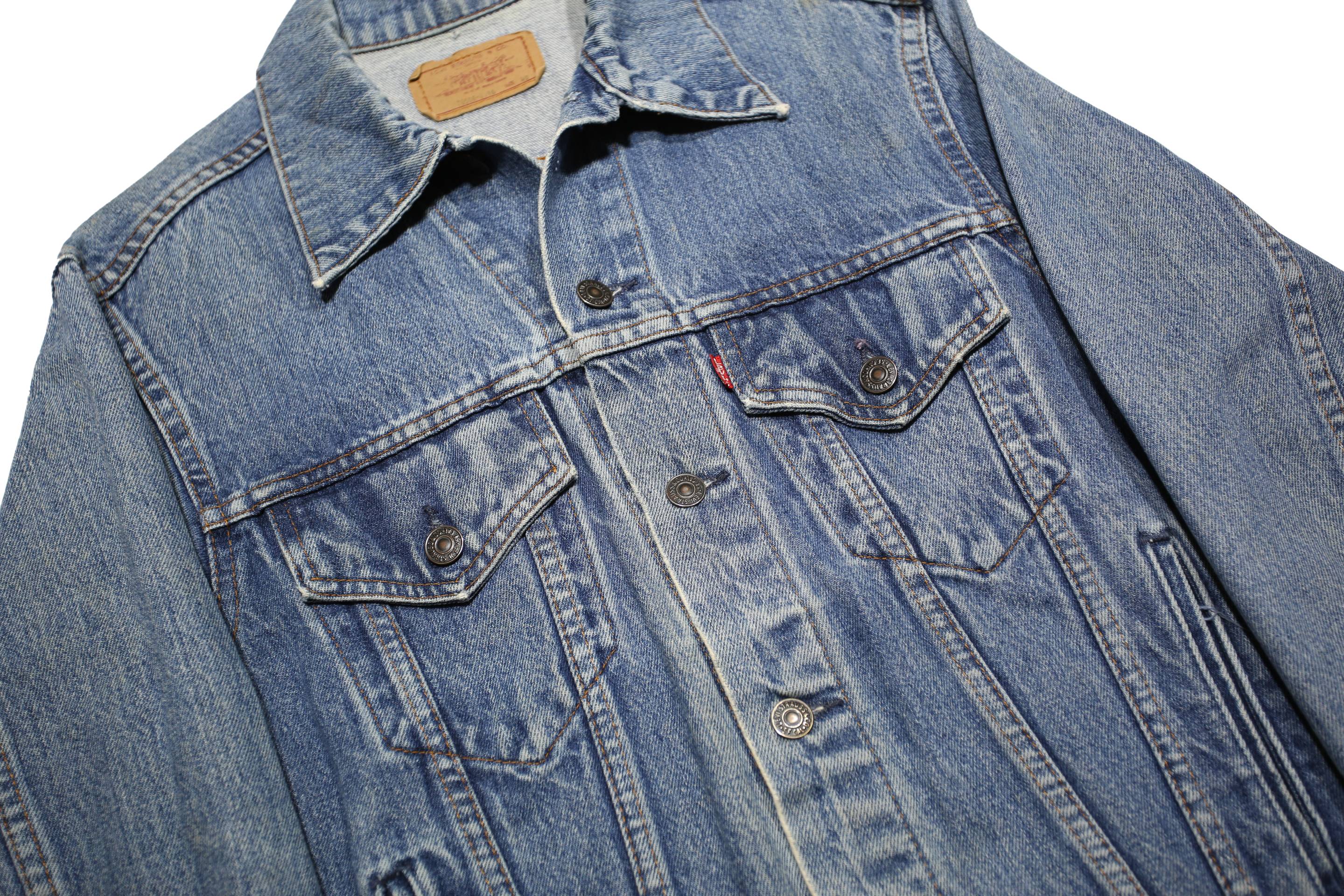 LEVI'S Mens Blue Denim Jacket M Cotton Plain Button Closure Classic Fit Casual