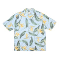 JAMAICA JAXX Mens Blue & Green Floral Silk Shirt L Summer Vacation Casual