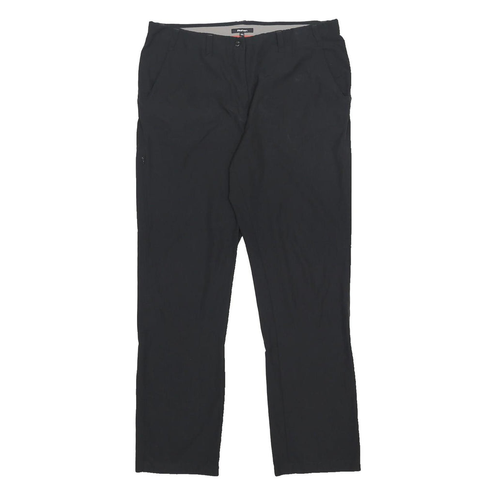 ROHAN Womens Black Regular Fit Straight Leg Trousers W36 L33 Lightweight Zip