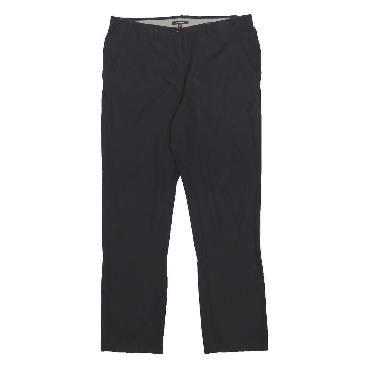 ROHAN Womens Black Regular Fit Straight Leg Trousers W36 L33 Lightweight Zip