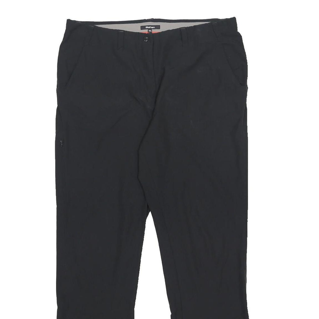 ROHAN Womens Black Regular Fit Straight Leg Trousers W36 L33 Lightweight Zip
