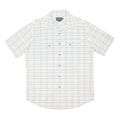 PENDLETON Mens White Grey Checked Cotton Blend Short Sleeve Shirt L Casual