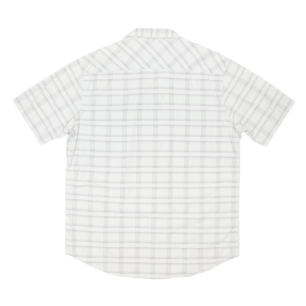 PENDLETON Mens White Grey Checked Cotton Blend Short Sleeve Shirt L Casual