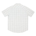 PENDLETON Mens White Grey Checked Cotton Blend Short Sleeve Shirt L Casual