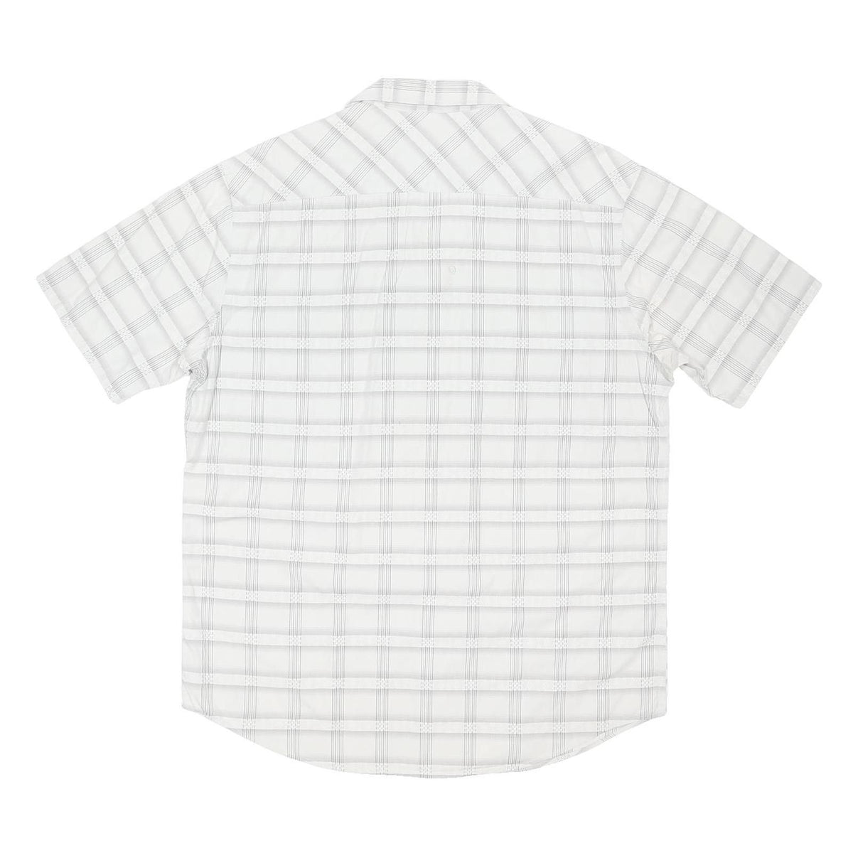 PENDLETON Mens White Grey Checked Cotton Blend Short Sleeve Shirt L Casual
