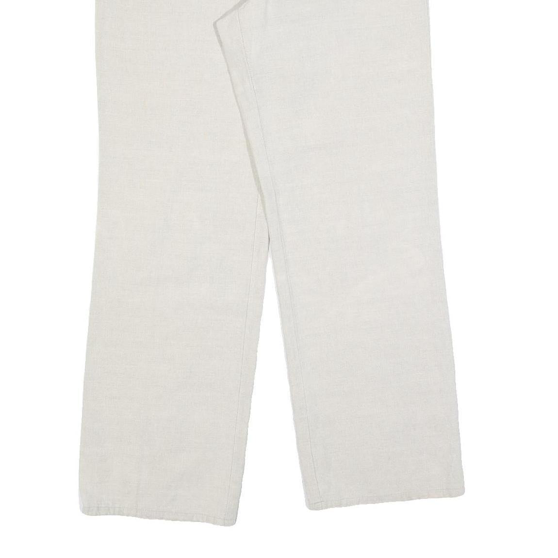 ANGELS Womens Cotton Blend Relaxed White Trousers W32 L32 Casual Comfort