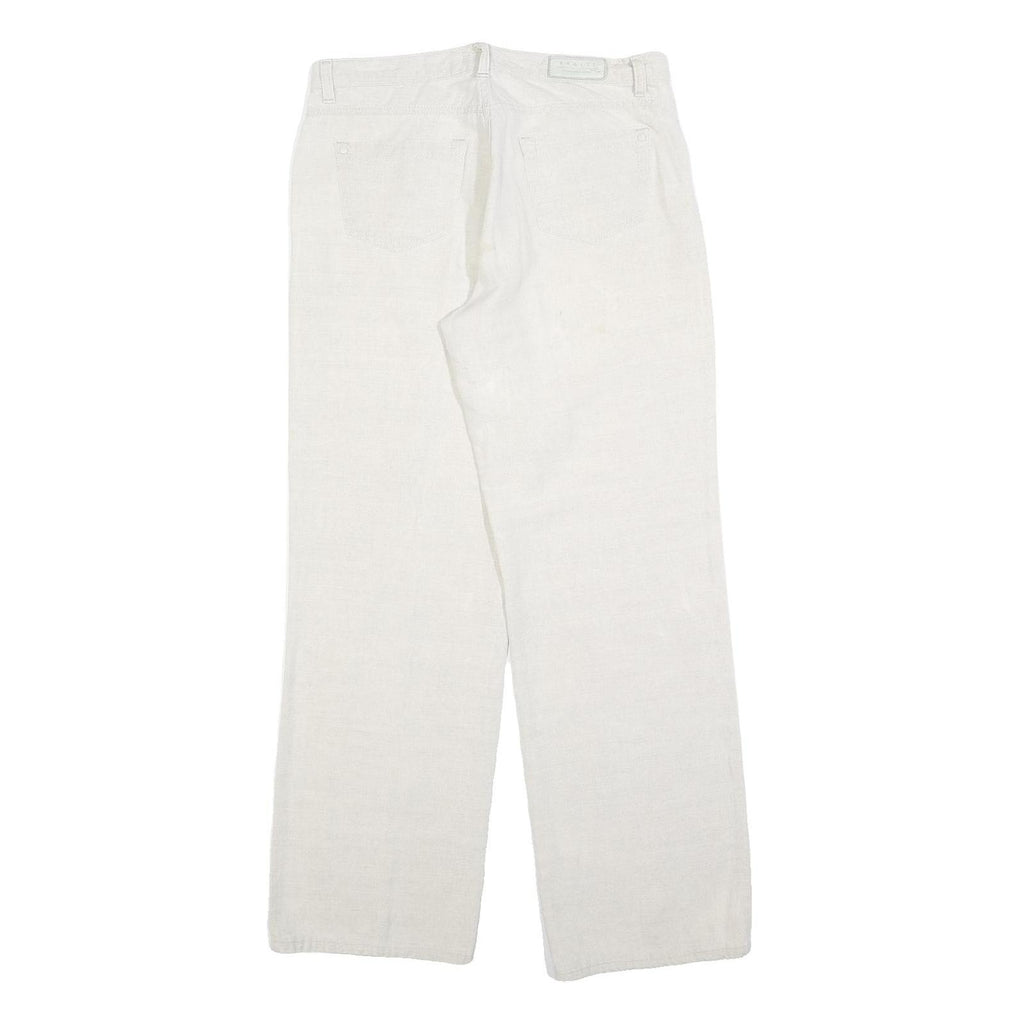 ANGELS Womens Cotton Blend Relaxed White Trousers W32 L32 Casual Comfort