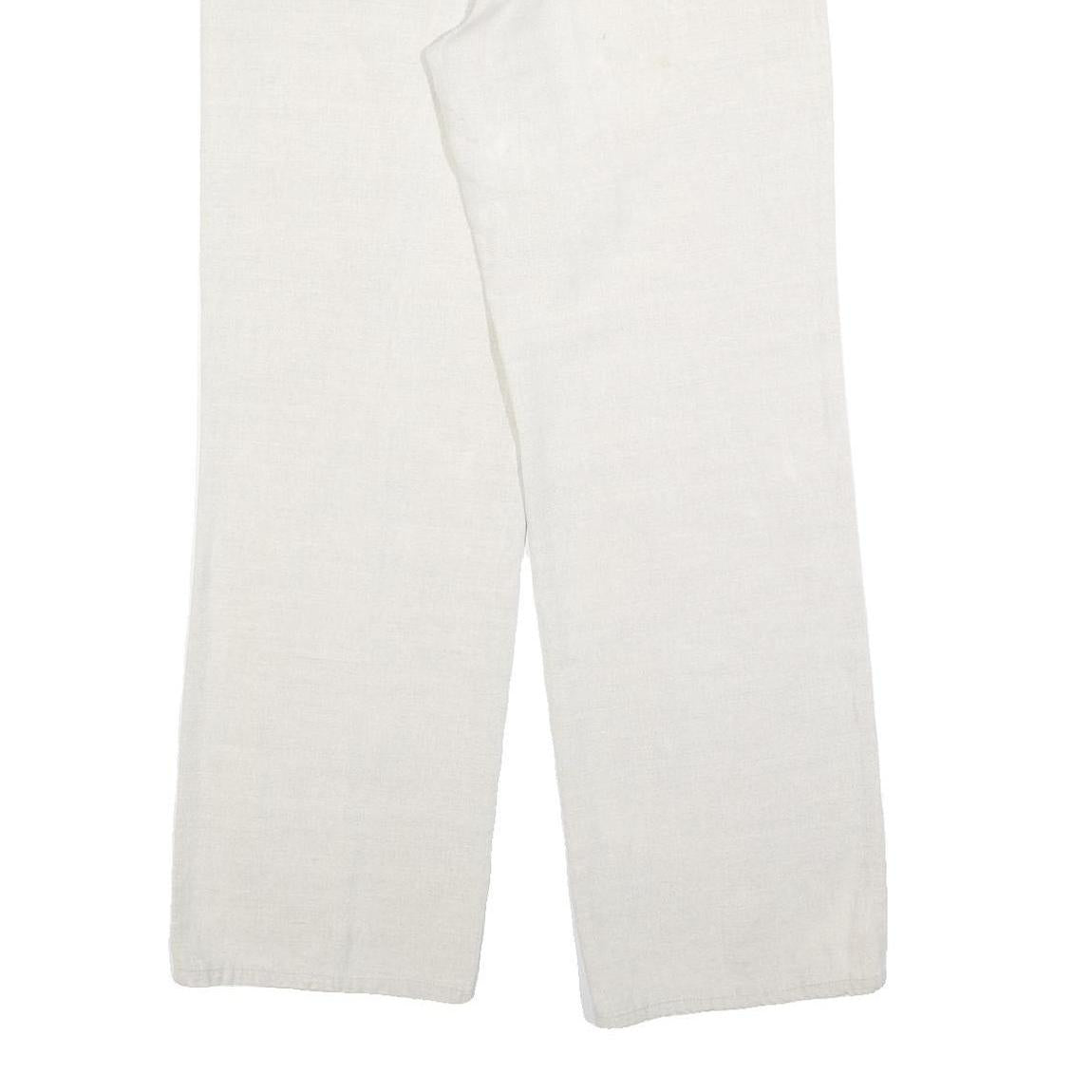 ANGELS Womens Cotton Blend Relaxed White Trousers W32 L32 Casual Comfort