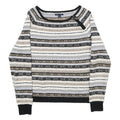 TOMMY HILFIGER Womens Black Beige Patterned Round Neck Basic Knit Jumper M