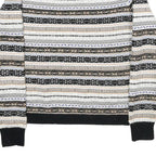 TOMMY HILFIGER Womens Black Beige Patterned Round Neck Basic Knit Jumper M