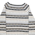 TOMMY HILFIGER Womens Black Beige Patterned Round Neck Basic Knit Jumper M