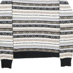 TOMMY HILFIGER Womens Black Beige Patterned Round Neck Basic Knit Jumper M