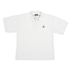 TIMBERLAND Mens White Cotton Blend Polo Shirt L Classic Logo Embroidered