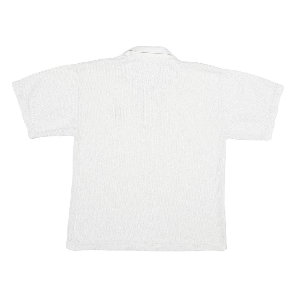 TIMBERLAND Mens White Cotton Blend Polo Shirt L Classic Logo Embroidered