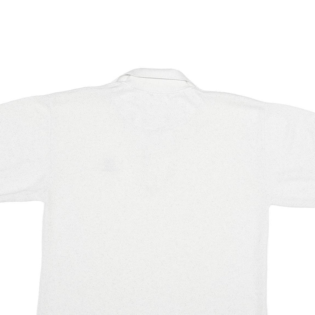 TIMBERLAND Mens White Cotton Blend Polo Shirt L Classic Logo Embroidered