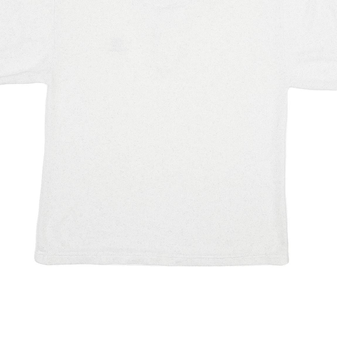 TIMBERLAND Mens White Cotton Blend Polo Shirt L Classic Logo Embroidered