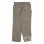 CARHARTT Mens Cotton Blend Beige Relaxed Straight Trousers W38 L34 Workwear Zip