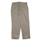 CARHARTT Mens Cotton Blend Beige Relaxed Straight Trousers W38 L34 Workwear Zip