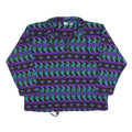 FIRST RUN Womens Purple Blue Patterned Polyester Pullover Jumper Printed L