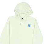 CARHARTT Mens White Hoodie M Cotton Blend Pullover Logo Print Casual